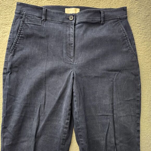 Talbots Pants Womens 12 Blue Chino Casual Straight Pockets Flat Front‎ Workwear - Picture 2 of 10